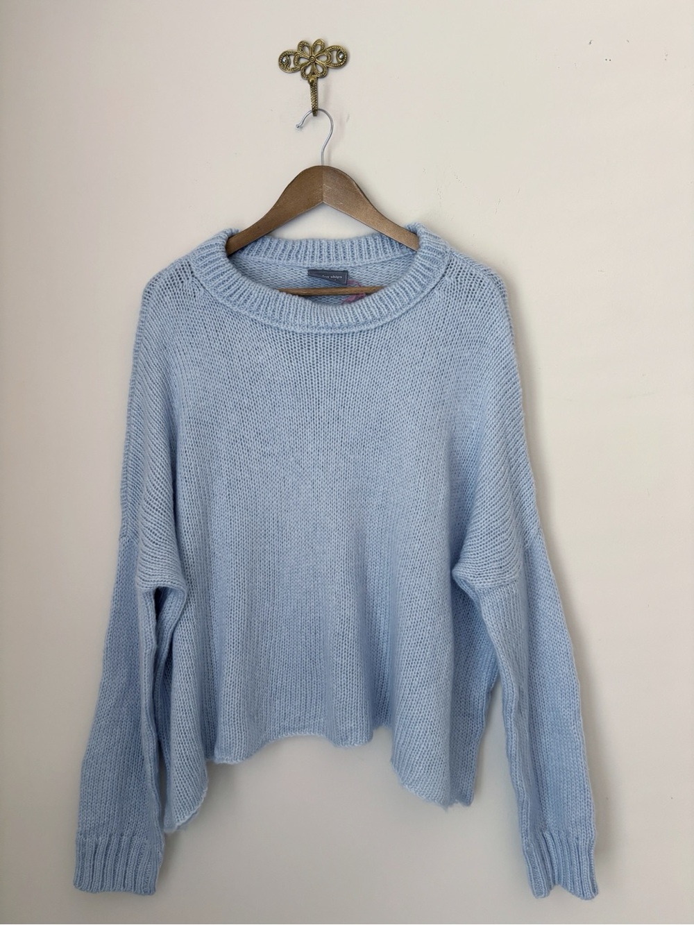 Wooden Ships Blue Theo Cropped Boyfriend Crew Chunky Medium Large